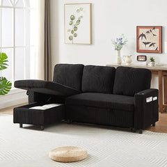 Modern Convertible Sleeper Sofa Bed, Seat Lounge Sofa w/Reclining Backrest,Toss Pillows,Sofa Couch Pullout Bed for Living Room