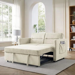 Modern Convertible Sleeper Sofa Bed, Seat Lounge Sofa w/Reclining Backrest,Toss Pillows,Sofa Couch Pullout Bed for Living Room