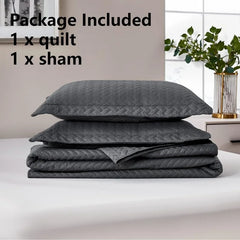 Lightweight Bedspread Ultrasonic  Pattern Light Coverlet for All Season Comforter Bedding Decor - 3 Piece Bed Cover Sets