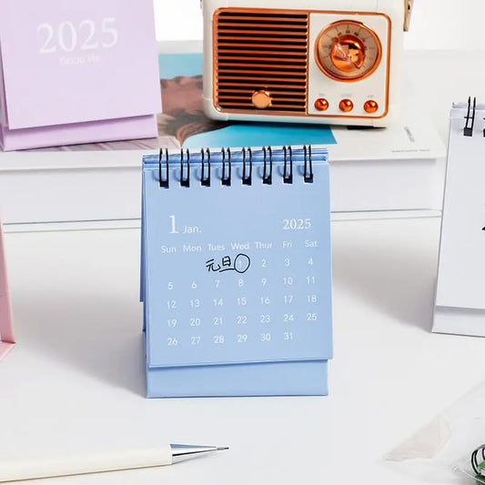 2025 Mini simple small desk calendar Desktop Calendar pocket portable calendar desktop decoration Home Office School Supplies