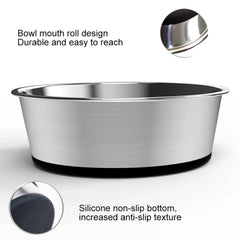 Dog Feeder Bowls Pet Food Water Feeders Multiple Sizes Metal Dog Bowls with Nonslip Silicone Bottom for Small to Large Dogs