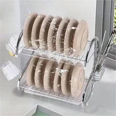 Dish Drying Rack- Space-Saving Dish Rack, Dish Racks for Kitchen Counter, Stainless Steel Kitchen Drying Rack