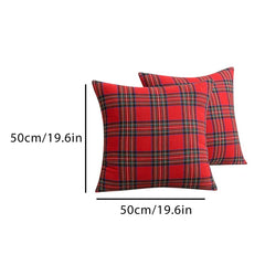 Pillow Cases Christmas Scottish Tartan Plaid Cushion Covers Bed Sofa Pad Party Decor Throw Pillow Cover Holiday Decors 45/50cm