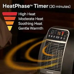 Honeywell HeatGenius Ceramic Heater, Black – Easy to Use Space Heater with Multi-Directional Heating