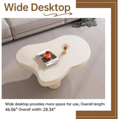 Cloud Coffee Table, Cute Irregular Indoor Tea Tables with 3 Legs, Easy Assembly, Coffee Table