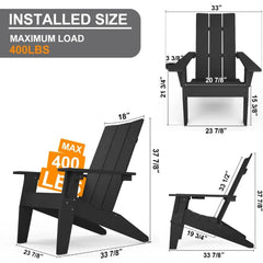 Adirondack Chair Weather Resistant with Cup Holder Fire Pit Chairs Adorondic Plastic Outdoor Chairs for Firepit Area Seating