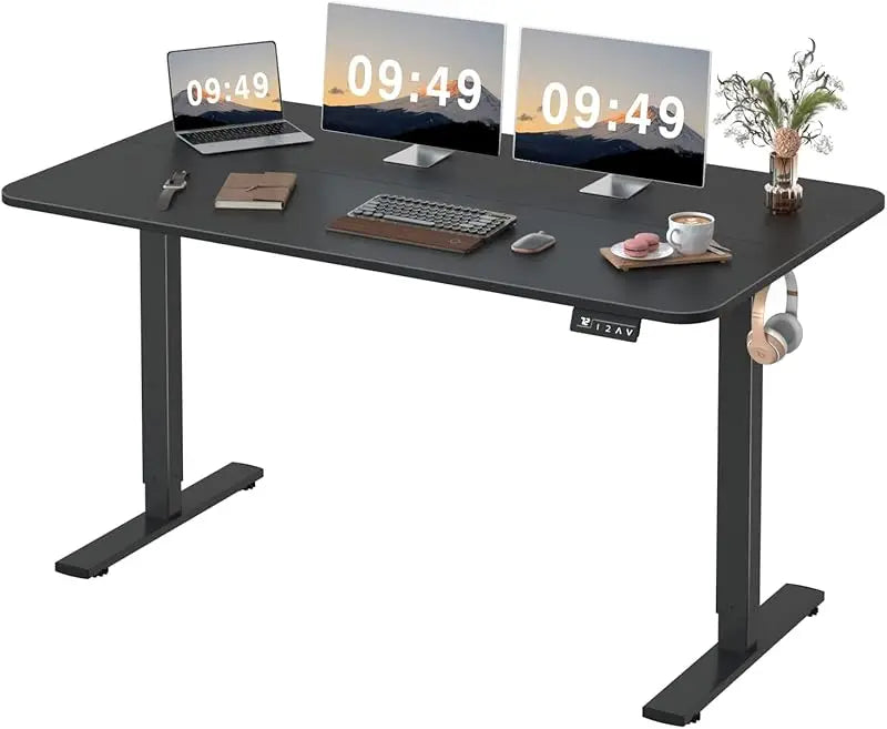 Furmax Electric Height Adjustable Standing Large 55 X 24 Inches Sit Stand Up Home Office Computer Desk Memory Preset W