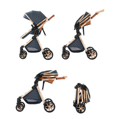 Luxury Portable Travel Pram 3 in 1Baby Stroller High Landscape Baby Pushchair Baby Travel Stroller Newborn Stroller