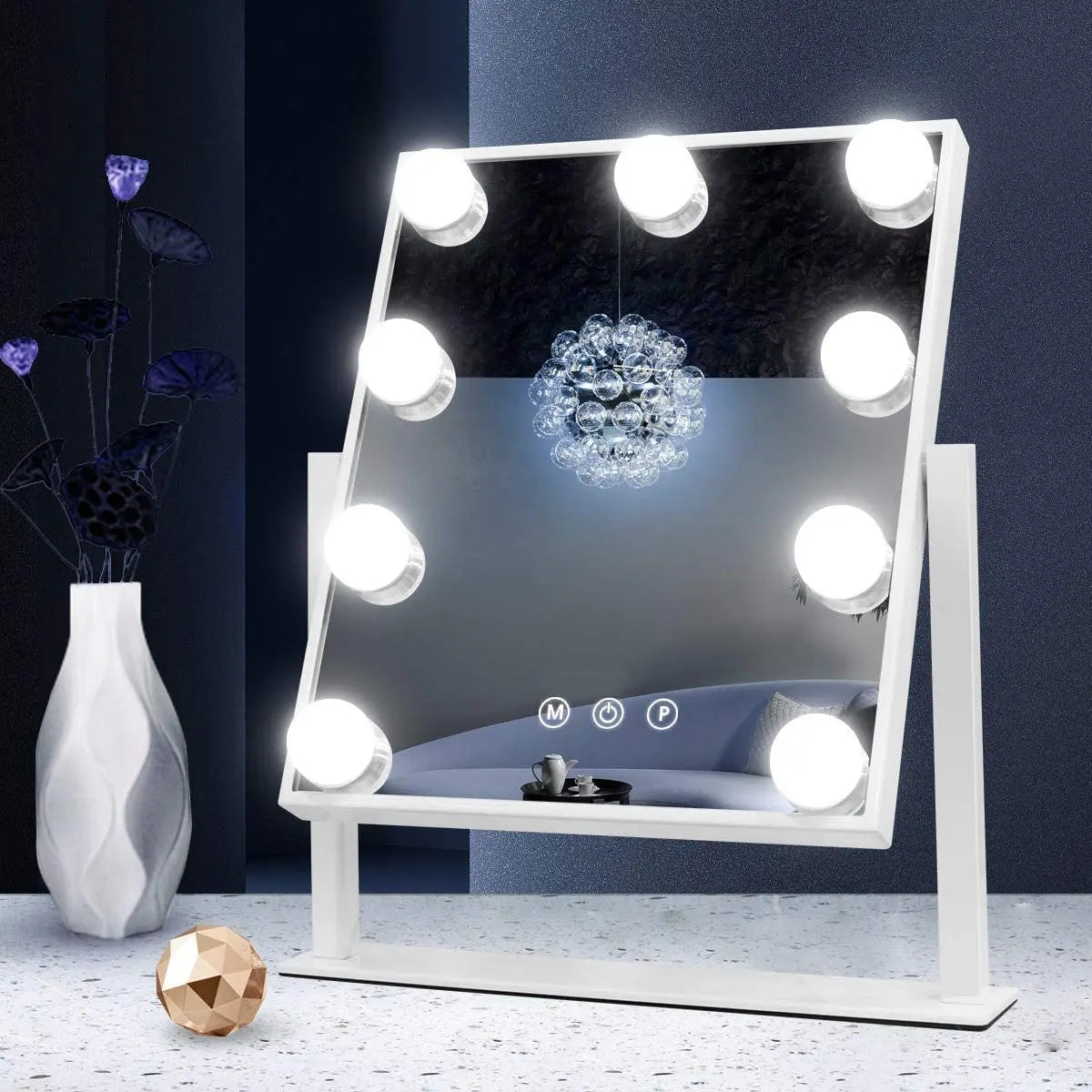 FENCHILIN Hollywood Mirror with Light Lighted Makeup Mirror Vanity Makeup Mirror Smart Touch Control 3Colors Dimable Light