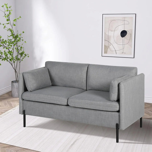 Inch Sofa Couch, 3 Seater Couches for Living Room, Comfy Sofas w/3 Pillows and Iron Legs, Fabric Sofa for Small Spaces