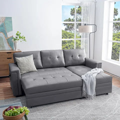 Lily Sectional Sleeper Sofa with USB Ports-L-Shaped Couch Convertible Pull-Out Bed, Ample Storage,living room sofas