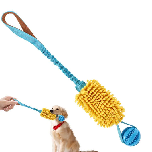 Dog Tug Toy Fun Squeaky Dog Chew Toys Pet Supplies Puppy Rope Toy With Elastic Drawstring Interactive Puppy Teething Toy For