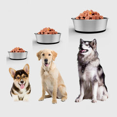 Dog Feeder Bowls Pet Food Water Feeders Multiple Sizes Metal Dog Bowls with Nonslip Silicone Bottom for Small to Large Dogs