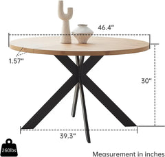 Dining Table Set, Mid Century Modern Round Table with Steel Legs, for Kitchen Dining Room, Office, Save Space, Dining Table Set