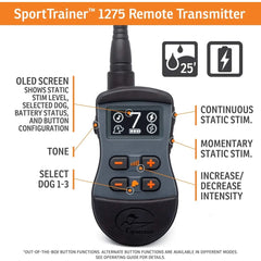 Remote Trainer - Bright, Easy to Read OLED Screen - 3/4 Mile Range - Waterproof, Rechargeable Dog Training Collar with Tone