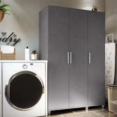 Evolution Westford 3 Door Wardrobe, Graphite Gray Lots of storage space 3 door wardrobe with hanging rod and adjustable shelf