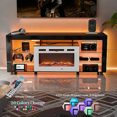 Electric Fireplace TV Stand for TV up to 75 Inches Entertainment Center with 1400W Fireplace