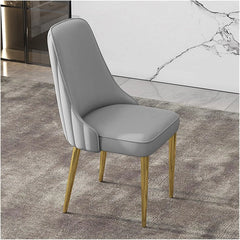 dining chair，Faux Leather Dining Chairs Upholstered Mid Century Modern Dining Chair Armless Accent Chair with Metal Gold Legs