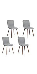 Dining Chairs Set of 4, Fabric Suede Dining Room Side Seating, Kitchen Chairs with Metal Legs for Living Room,Dark Brown