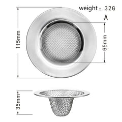 1PCS Kitchen Sink Filter Stainless Steel Mesh Sink Strainer Filter Bathroom Sink Strainer Drain Hole Filter Trap Waste Screen