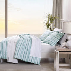 Duvet Cover Set, Cotton Bedding with Matching Shams & Button Closure, All Season Home Decor (Clearwater Cay Blue,)