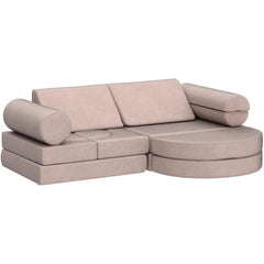 Kids Couch 14PCS Luxury, Floor Furniture for Adults, Playhouse Play Set for Toddlers Babies, Foam Modular Sectional Sofa (Taupe,