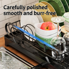 Dish Rack With Drainboard Dish Drainers for Kitchen Counter sink Adiustable Spout In sink Dish Strainers With Utensil Holder