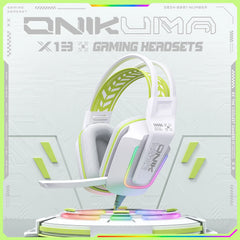 ONIKUMA Professional Gaming Headset with RGB Dynamic Lighting Wired Over-Ear Headset with Noise Canceling Microphone for PC