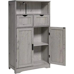 Bathroom cabinet, large storage rack, bathroom cabinet with 2 drawers and 2 shelves, bathroom floor standing cabinet