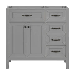 36" Bathroom Vanity with Sink Combo, Bathroom Cabinet with Drawers, Solid Frame and MDF Board, Grey