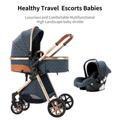 Luxury Portable Travel Pram 3 in 1Baby Stroller High Landscape Baby Pushchair Baby Travel Stroller Newborn Stroller