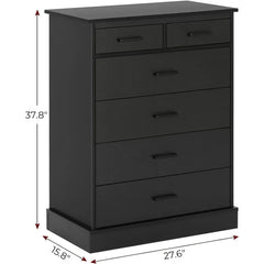 Dresser for Bedroom,Wood Storage Tower Clothes Organizer, Chest of 6 Drawers, Large Capacity Storage Cabinet,Tall Dressers