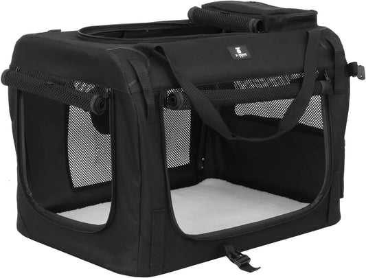 3-Door Folding Soft Dog Crate, Indoor & Outdoor Pet Home, Multiple Sizes and Colors Available, Pet Carrier