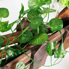 Artificial Plants Rattan Green Ivy Leaf with String Lights DIY Garland Wedding Party Decoration Home Room Wall Hanging Plants