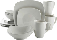 Kitchen Dinnerware Set Porcelain Chip and Scratch Resistant Dinnerware Plates, Bowls, and Mugs Sets