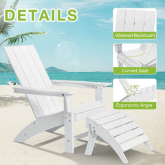 Adirondack Chairs Garpans Outdoor Furniture Frog Chair Non-Foldable Set of 2 with Footrest