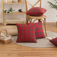 Pillow Cases Christmas Scottish Tartan Plaid Cushion Covers Bed Sofa Pad Party Decor Throw Pillow Cover Holiday Decors 45/50cm