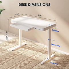 FLEXISPOT Comhar electric upright, with drawers, USB ports A to C for charging, adjustable height, 48 inch computer desk