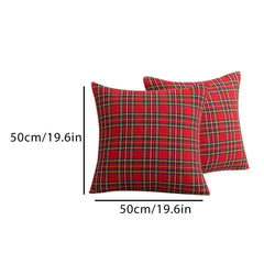 Pillow Cases Christmas Scottish Tartan Plaid Cushion Covers Bed Sofa Pad Party Decor Throw Pillow Cover Holiday Decors 45/50cm