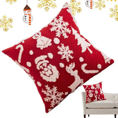 Christmas Cushion Covers Red And White Decorative Pillow Case Winter Throw Pillow Covers 45x45cm Throw Pillow Covers Holiday