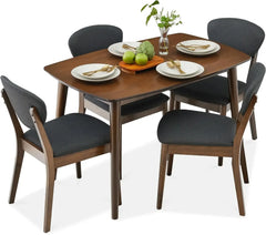 Dining Room Sets, 5-Piece Dining Set, Compact Mid-Century Modern Table & Chair Set for Home, W/ 4 Chairs, Dining Room Sets