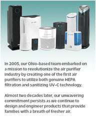 Filter Air Purifier for Home, Office, Bedrooms, Filters Allergies, Pollen, Smoke, Dust, Pet Dander