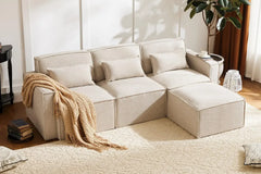 Shaped Modular Couch with Reversible Chaise,Luxury Modular Sectional Sofa for Living Room, Apartment