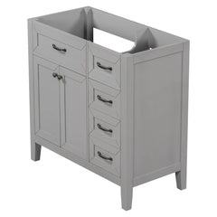 36" Bathroom Vanity with Sink Combo, Bathroom Cabinet with Drawers, Solid Frame and MDF Board, Grey