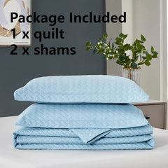 Lightweight Bedspread Ultrasonic  Pattern Light Coverlet for All Season Comforter Bedding Decor - 3 Piece Bed Cover Sets