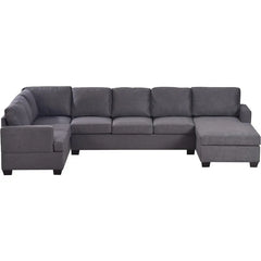 U Shaped Modular Sectional Wide Chaise Lounge, Oversized Modern Solid Wood Legs Support, Upholstered Fabric Sofas