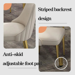 dining chair，Faux Leather Dining Chairs Upholstered Mid Century Modern Dining Chair Armless Accent Chair with Metal Gold Legs