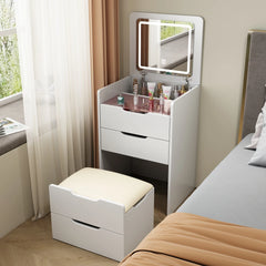 3 in 1 Vanity Desk with Plip Top Mirror, Small Make Up Vanity Set  Makeup Vanity with Drawers, Dressing Table for Bedroom