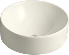 Vox Vessel Round Above-Counter Bathroom Sink, Biscuit