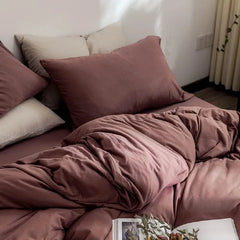 Duvet Pale Mauve Solid Color Bedding Set Jersey Knit Cotton Comforter Hotel Quality Solid Purple Comforter